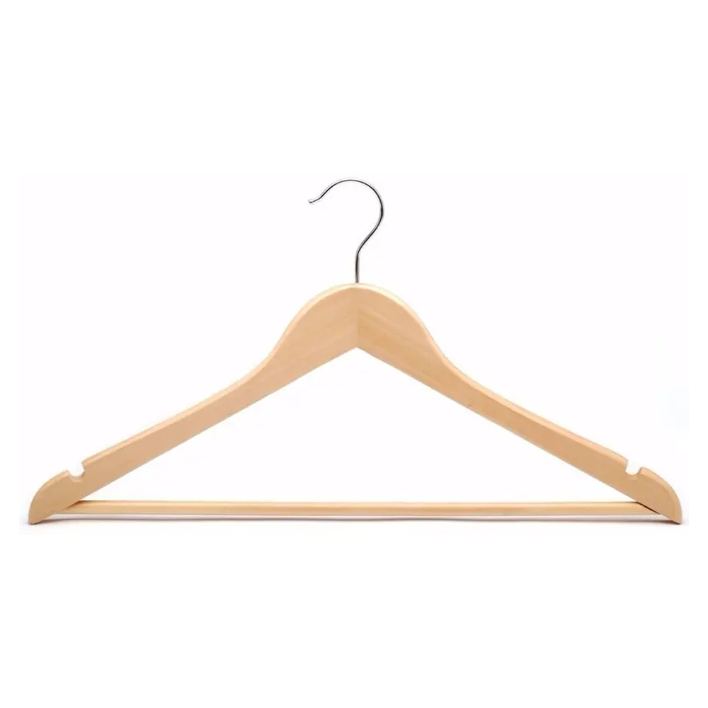 Kit of 8 natural wood hangers D