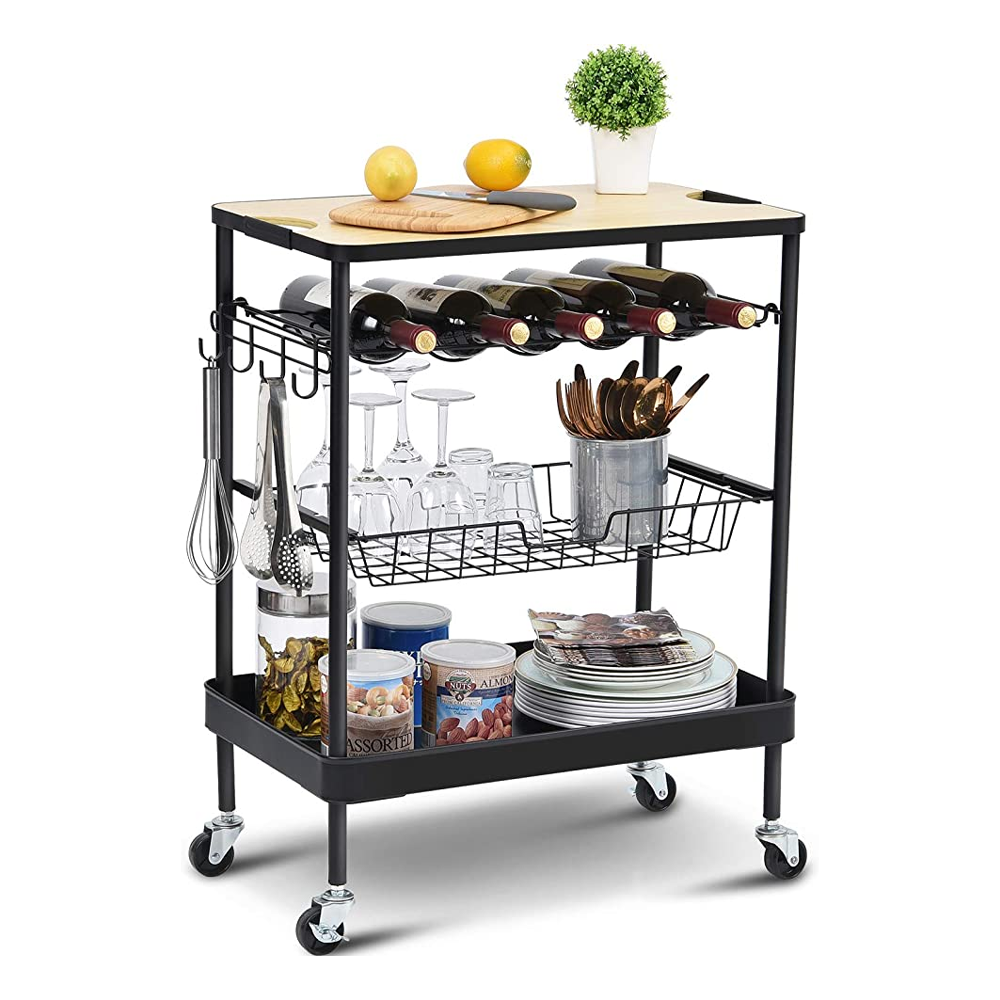 Multifunctional cart with 3 shelves