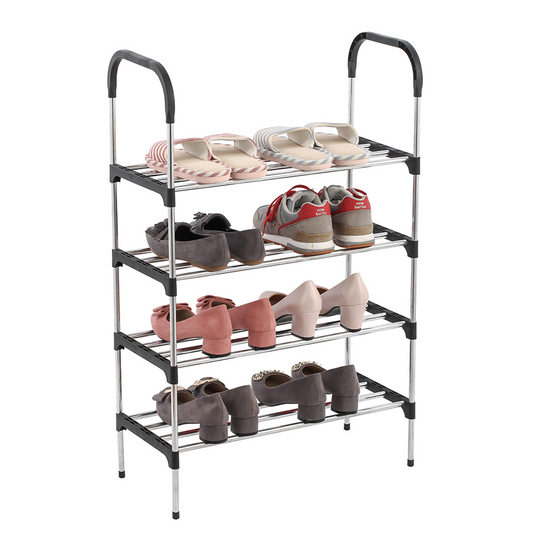 Shoe rack for 12 pairs of shoes with 4 dividers
