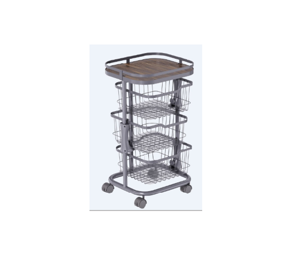 Multifunctional organizer cart with 3 shelves