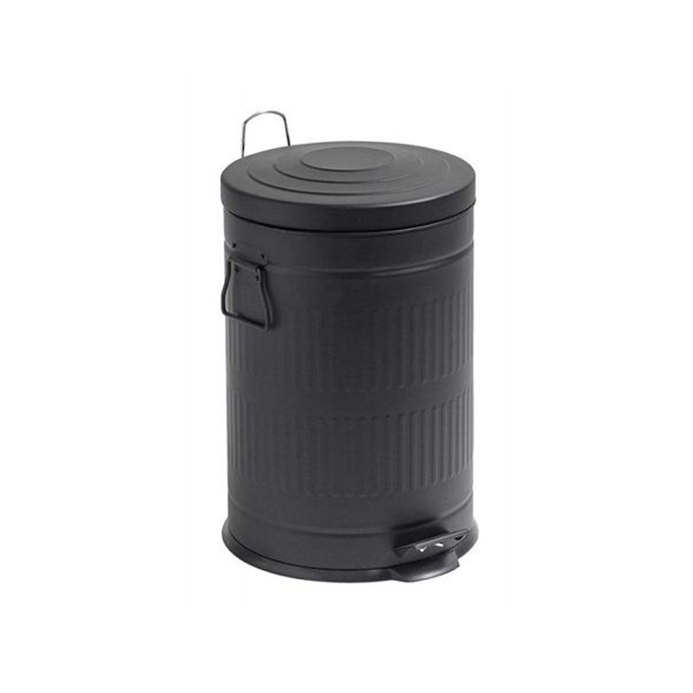 5L black retro trash can