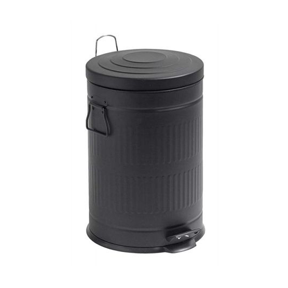 Black retro trash can 12L