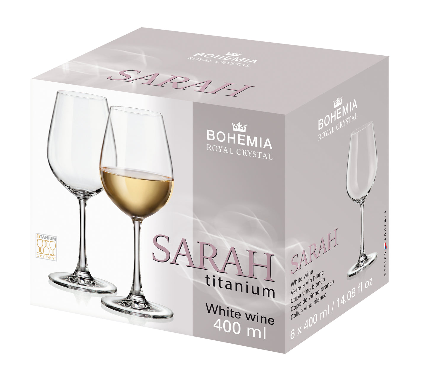 Taça sarah titanium 400ml com 6 unid