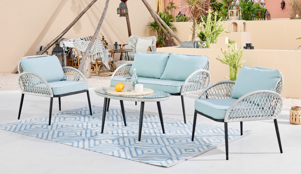 Conjunto garden 4 peças azul