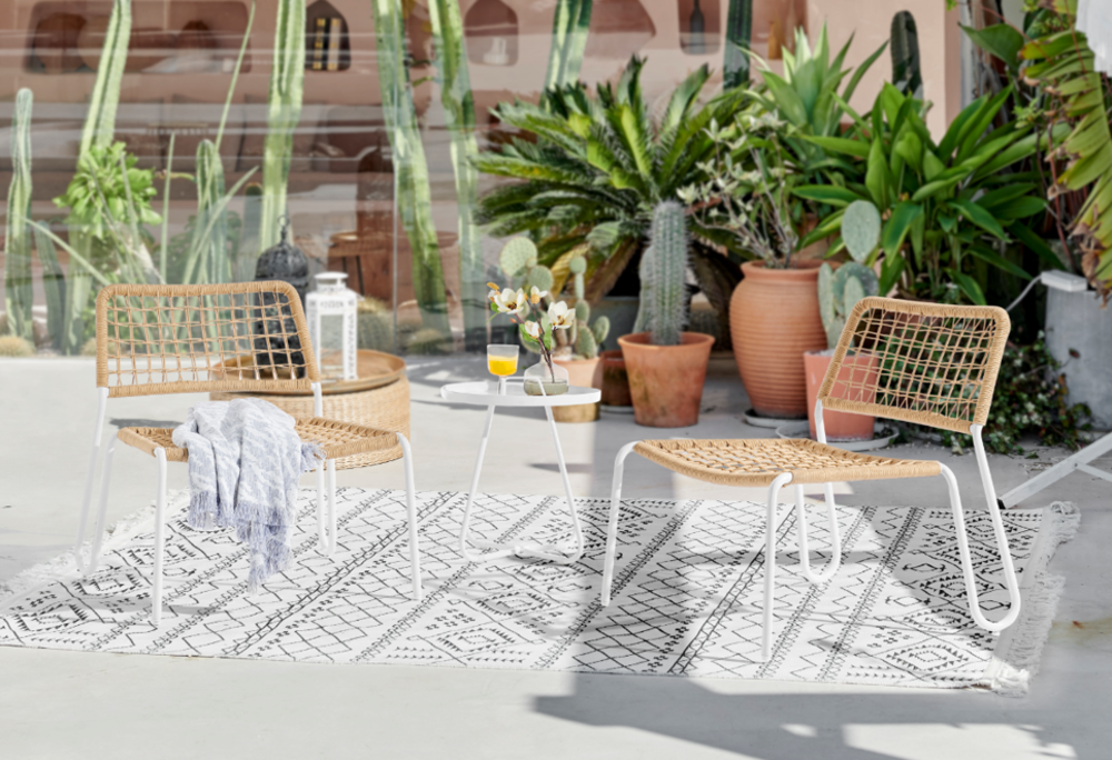 Conjunto garden 3 peças com 2 cadeiras 72cm