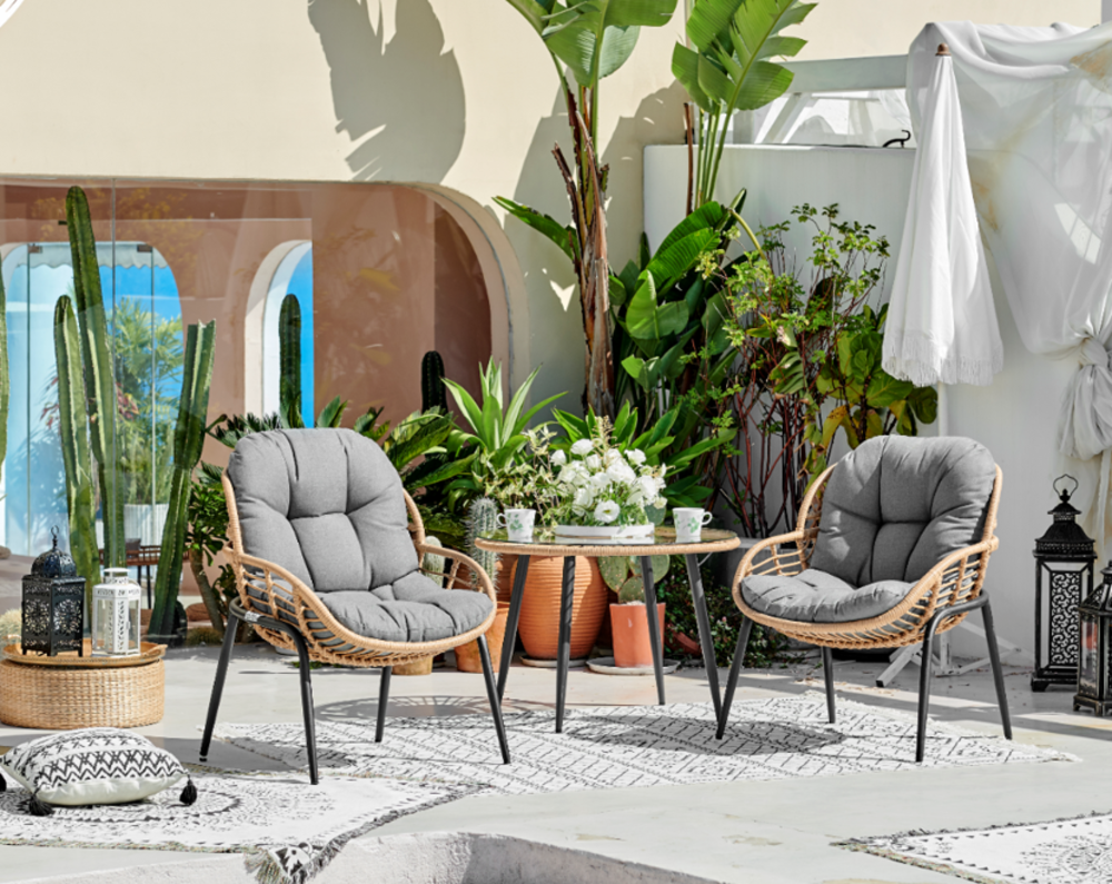 Conjunto garden 3 peças com 2 cadeiras 65cm