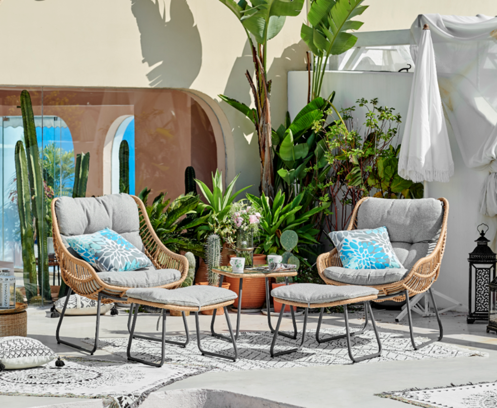 Conjunto garden 5 peças cinza