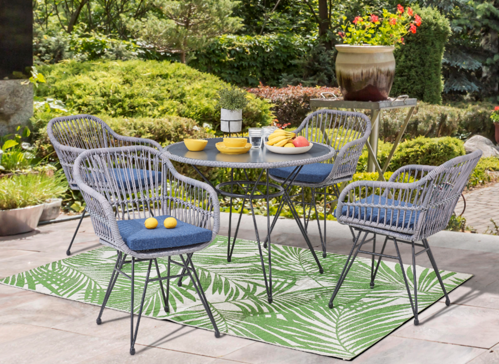 Conjunto garden 5 peças com 4 cadeiras cinza