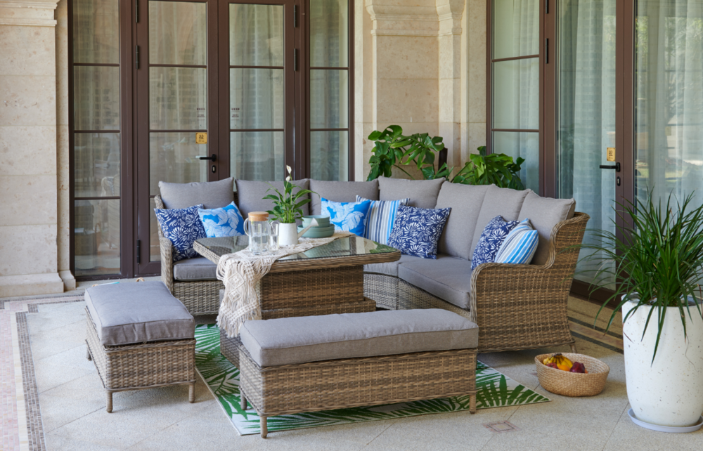 Conjunto decorativo para varanda 6 peças cinza