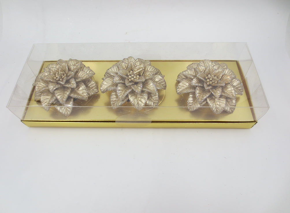 Trio de velas flores 26X9,3X4,7