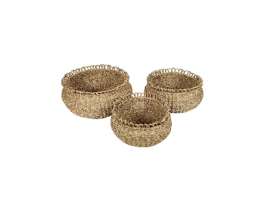 Kit 3 cestas redondas vime
