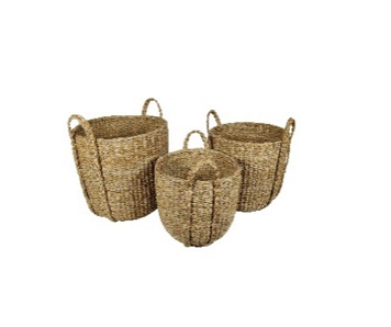 Kit 3 cestas redondos  vime