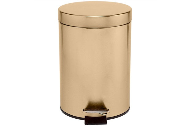 5L gold round trash can