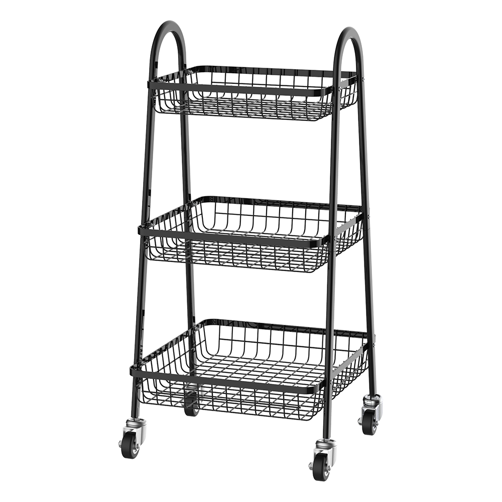 Multifunctional organizer cart with 3 shelves