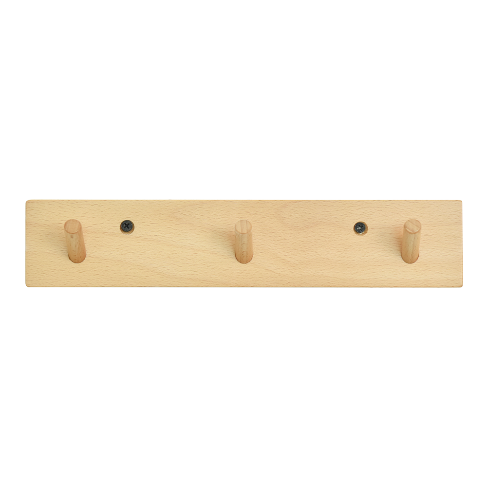 3-pin wooden coat rack