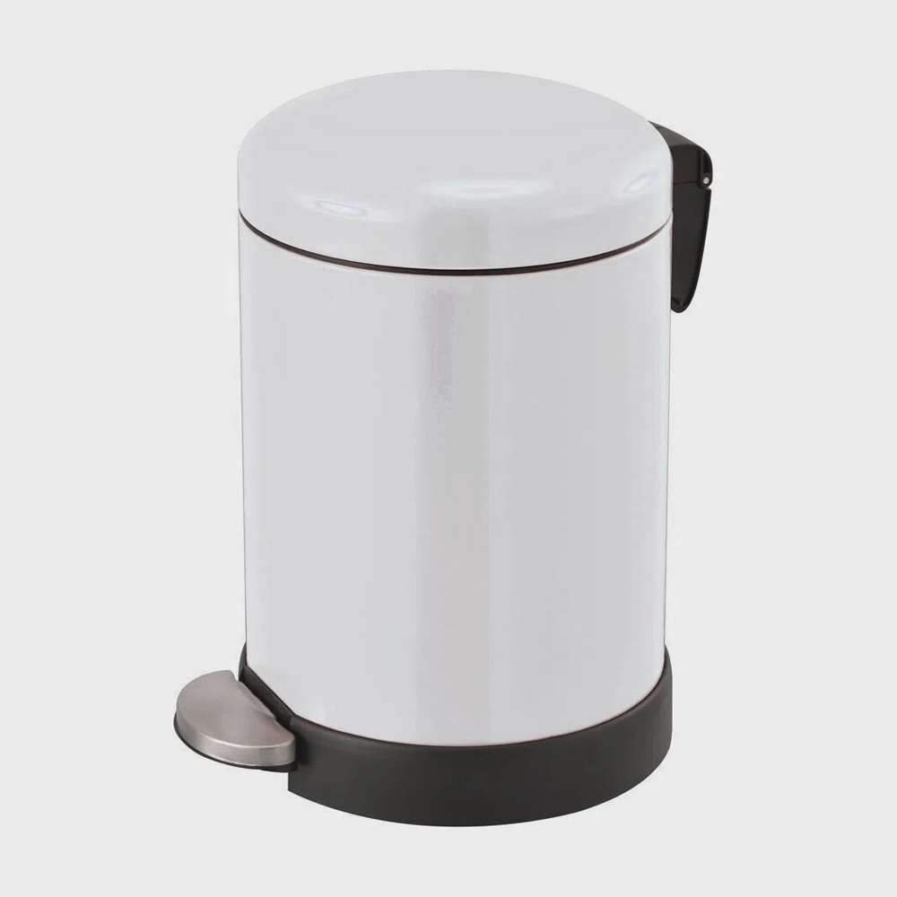 5L white oval trash can