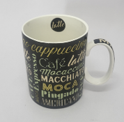 Caneca estampada bone china 340ml 4 cores