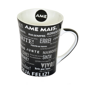 Caneca estampada bone china 400ml 4 cores