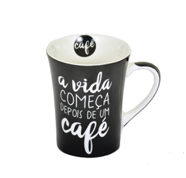 Caneca estampada bone china 400ml 4 cores