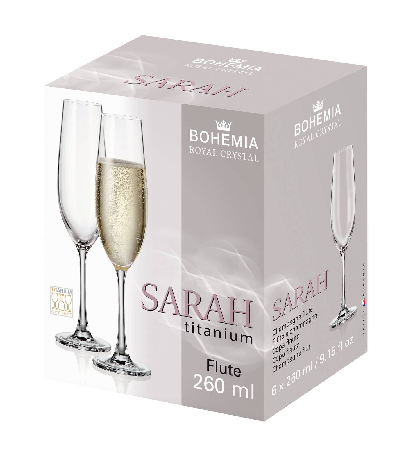 Taça sarah titanium 260ml com 6 unid