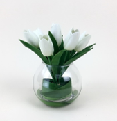 Vaso decorativo mini tulipa branco