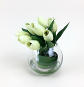 Vaso decorativo mini tulipa creme