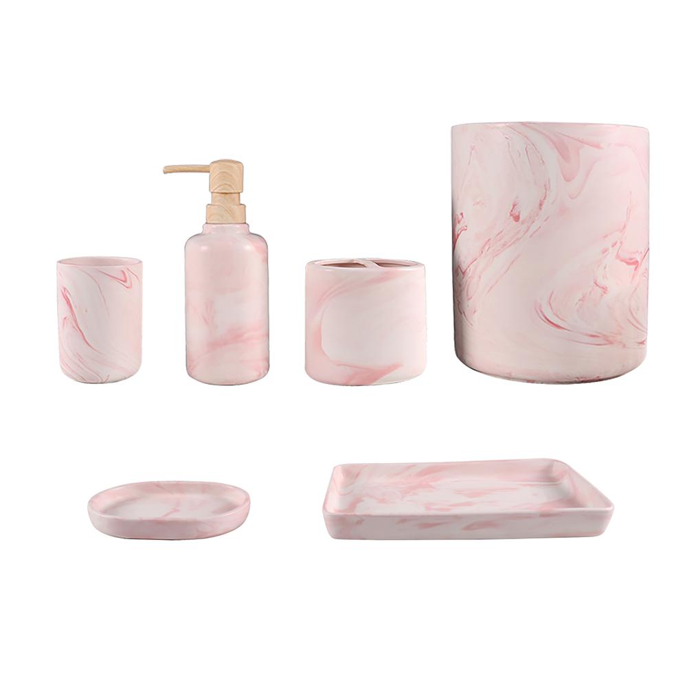 Saboneteira liquida de ceramica rosa