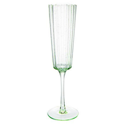 Taça para champanhe borda com flor verde 217ml