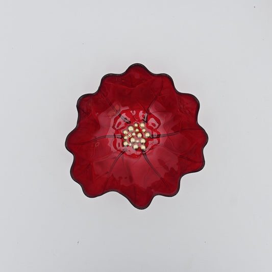 Bowl flor vermelho 20x6,5cm